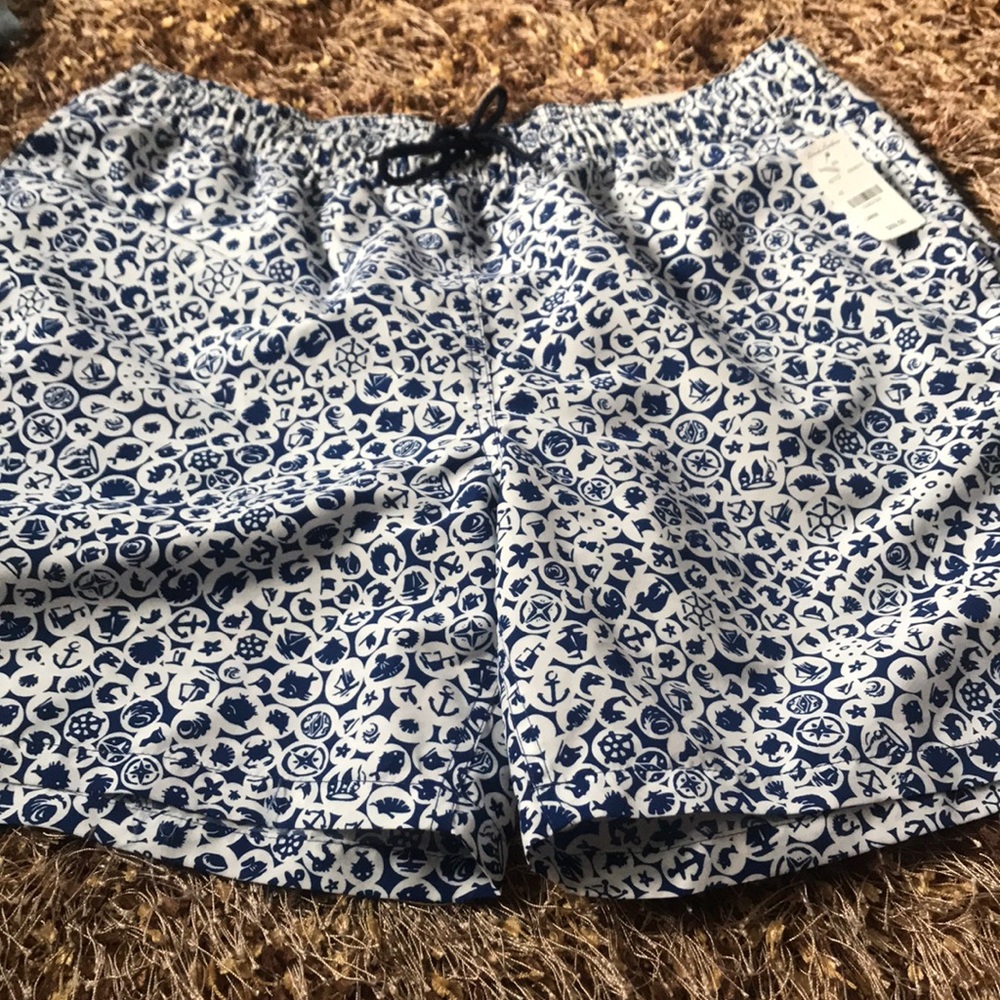 NWT Brooks Brothers nautical print swim trunks
